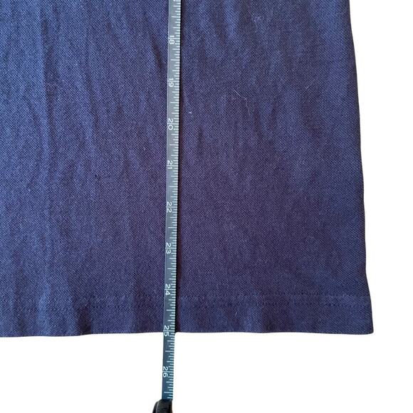 Tory Burch Navy Sleeveless Ruffle Mock Neck Button Top Size M - Picture 5 of 7